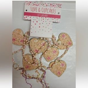 Love & Cupcakes Beaded Garland Hearts Valentine's Wedding 6 ft. Light Pink Pearl